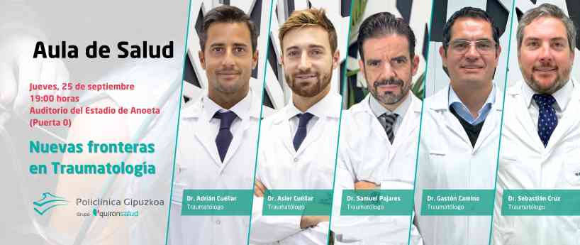 Nuevas fronteras en Traumatología: Policlínica Gipuzkoa organiza una charla abierta sobre las técnicas más actuales
