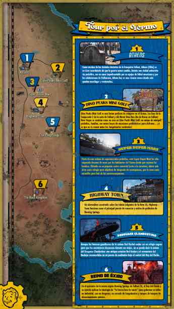 Tour por el Yermo: el mapa de los destinos imprescindibles de la serie Fallout dentro del juego