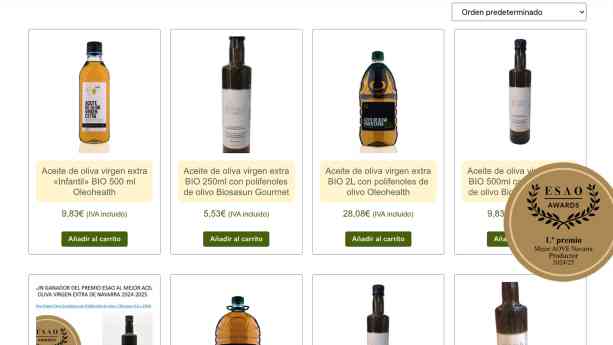 Tienda Allotarra comercializa aceite de oliva variedad Arróniz