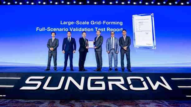 Black start en menos de 20 segundos: TÜV certifica por segunda vez la capacidad de grid forming de los sistemas ESS de Sungrow