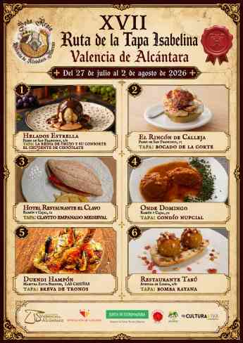 La XVII Ruta de la Tapa Isabelina invita a descubrir el sabor de la Boda Regia en Valencia de Alcántara