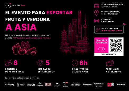 EXPORT ASIA: Almería acoge el primer foro sobre oportunidades de exportación hortofrutícola a Asia