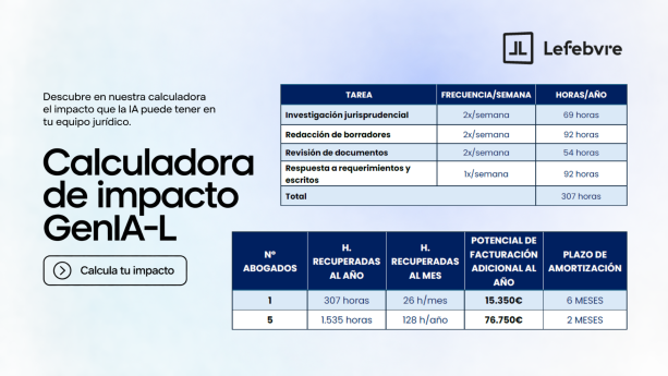 Los abogados pueden ahorrar hasta 307 horas de trabajo al año con la IA jurídica GenIA-L de Lefebvre