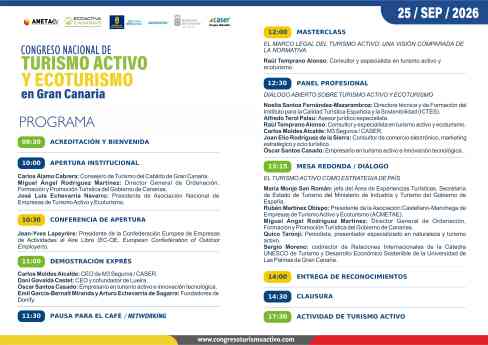 El Congreso Nacional de Turismo Activo y Ecoturismo se celebra en Gran Canaria