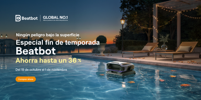 Beatbot ofrece descuentos de hasta el 36% en seis modelos de robots limpiapiscinas hasta el 1 de noviembre