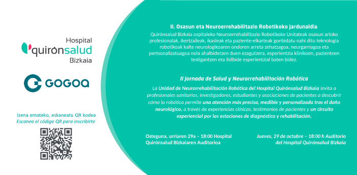 El Hospital Quirónsalud Bizkaia y Gogoa celebran la II Jornada de Salud y Neurorrehabilitación Robótica